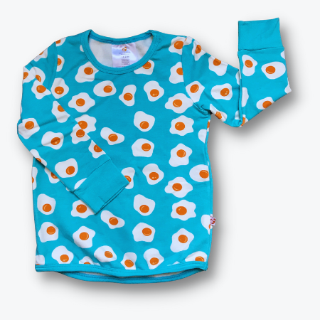 two-piece egg patter baby and toddler pyjamas
